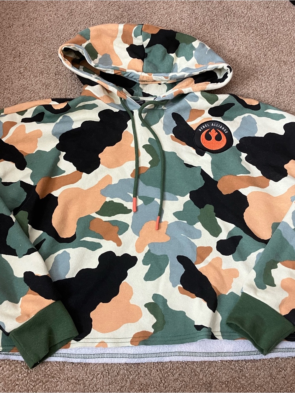 Star Wars Her Universe Cropped Rebel Alliance Camo Hoodie Medium